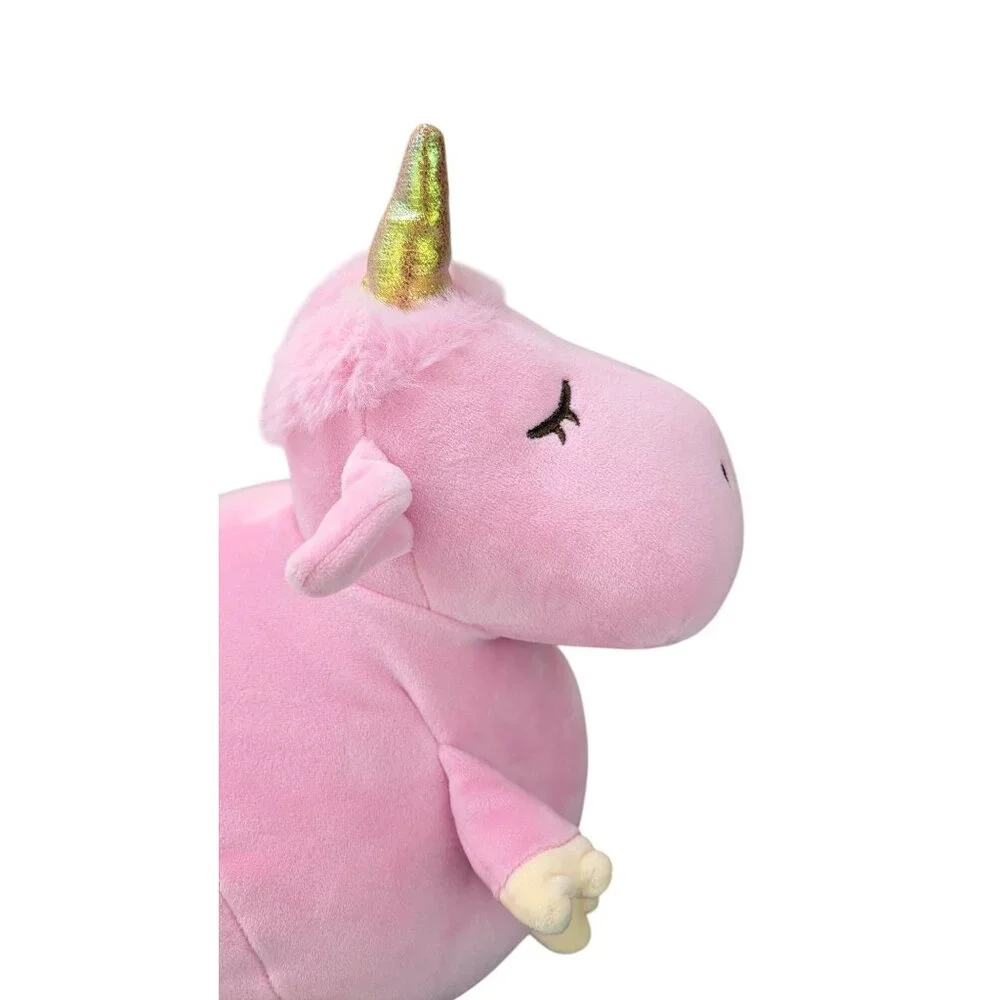 Miniso Hippo Unicorn Plush Pink Horn Kawaii Hippocorn Chunky Round New 10.5 Inch - Picture 4 of 11